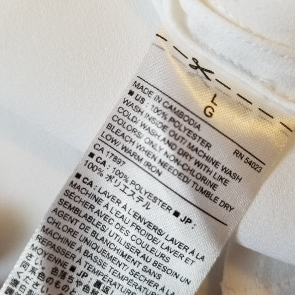 Banana Republic White Tank Top Semi Sheer L - Picture 6 of 6